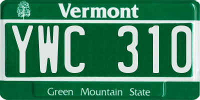 VT license plate YWC310