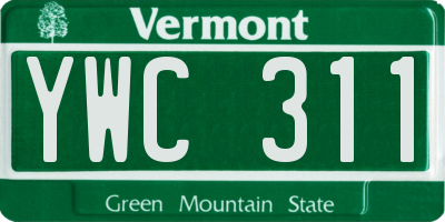 VT license plate YWC311
