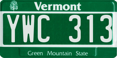 VT license plate YWC313