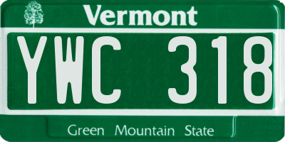 VT license plate YWC318