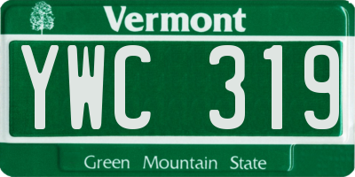 VT license plate YWC319