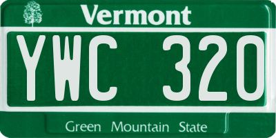 VT license plate YWC320