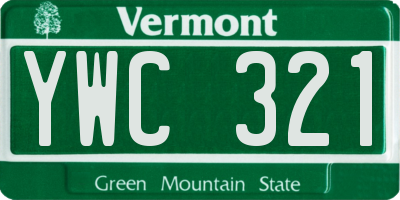 VT license plate YWC321
