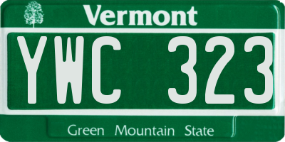 VT license plate YWC323