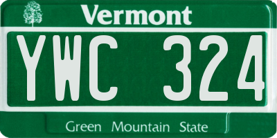 VT license plate YWC324