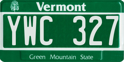 VT license plate YWC327