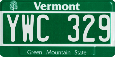 VT license plate YWC329