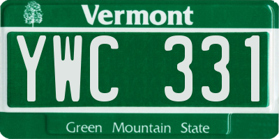 VT license plate YWC331
