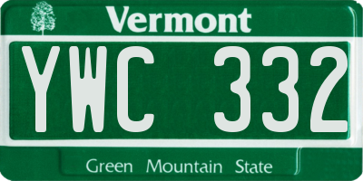 VT license plate YWC332