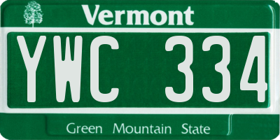 VT license plate YWC334