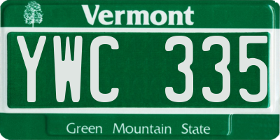 VT license plate YWC335