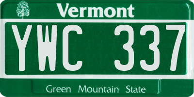 VT license plate YWC337