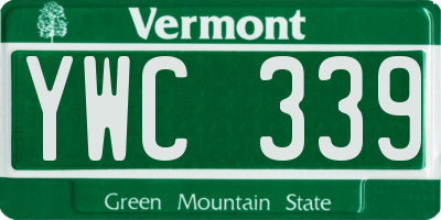 VT license plate YWC339