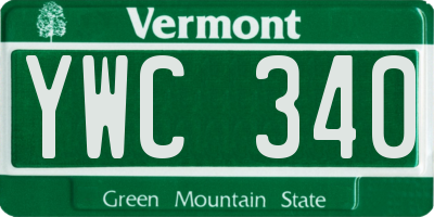 VT license plate YWC340