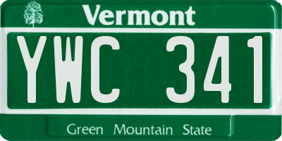 VT license plate YWC341