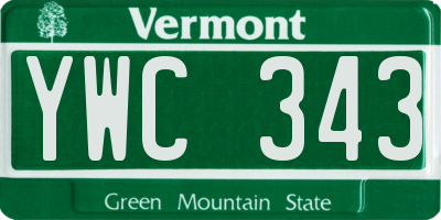 VT license plate YWC343