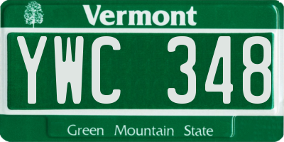 VT license plate YWC348