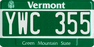VT license plate YWC355