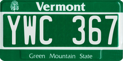 VT license plate YWC367