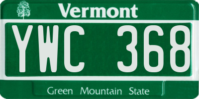 VT license plate YWC368