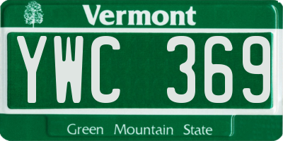 VT license plate YWC369