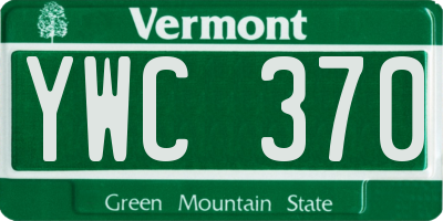 VT license plate YWC370