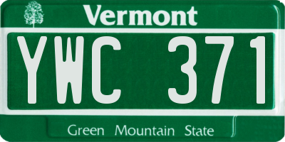 VT license plate YWC371