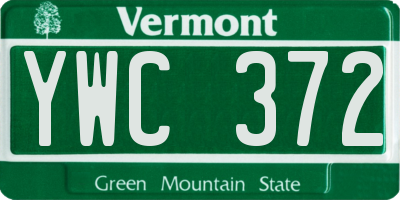 VT license plate YWC372