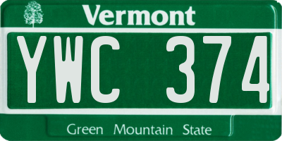VT license plate YWC374
