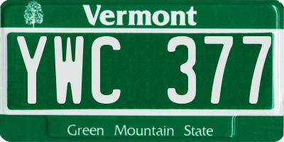 VT license plate YWC377