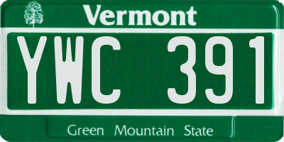 VT license plate YWC391