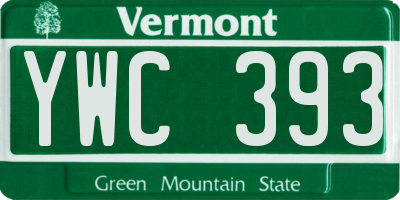 VT license plate YWC393