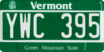 VT license plate YWC395