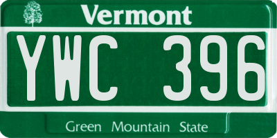 VT license plate YWC396