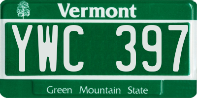 VT license plate YWC397