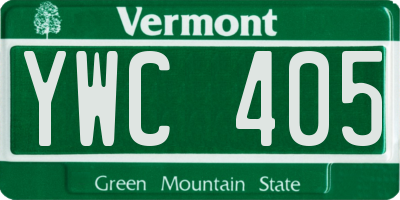 VT license plate YWC405