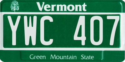 VT license plate YWC407
