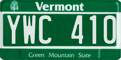 VT license plate YWC410