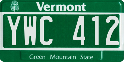 VT license plate YWC412