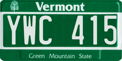 VT license plate YWC415