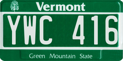VT license plate YWC416