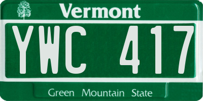 VT license plate YWC417