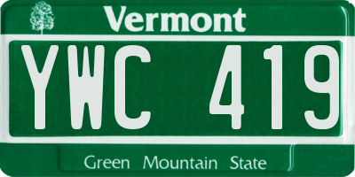 VT license plate YWC419