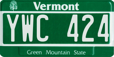 VT license plate YWC424