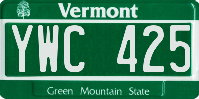 VT license plate YWC425