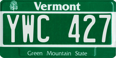 VT license plate YWC427