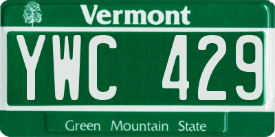 VT license plate YWC429