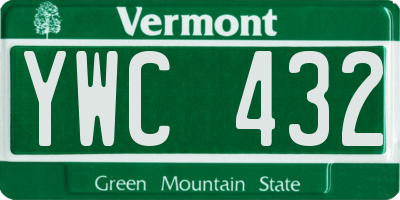 VT license plate YWC432