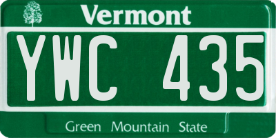 VT license plate YWC435