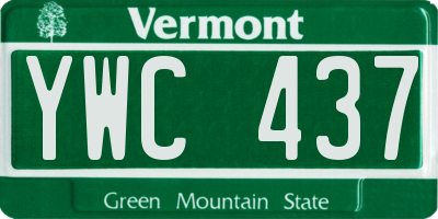 VT license plate YWC437